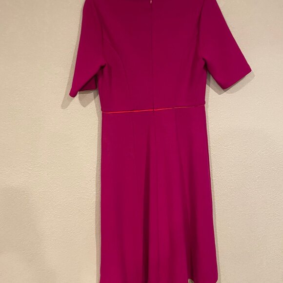 Boden Hadley Ottoman Midi Dress 8R Womens Pink Purple Rib Knit V-neck Formal - Picture 4 of 10